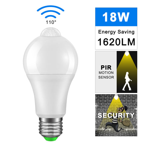  E27 LED PIR Sensor Light Bulb (Warm White)
