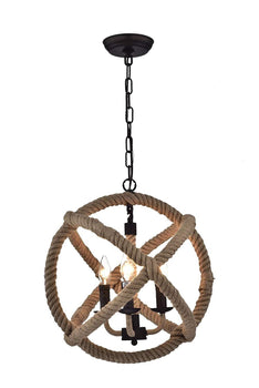 Farmhouse Rope Ceiling Mount Chandelier 