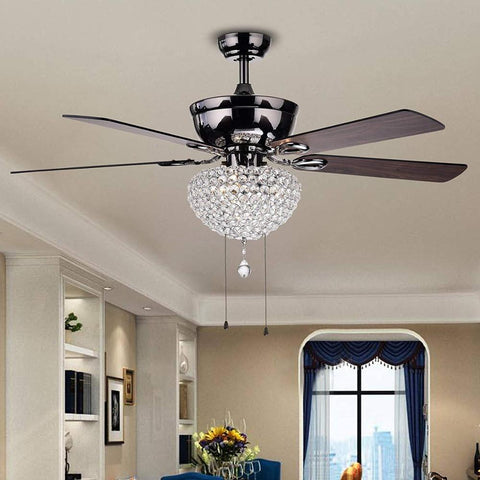 Crystal Chandelier Ceiling Fan LED Lighting