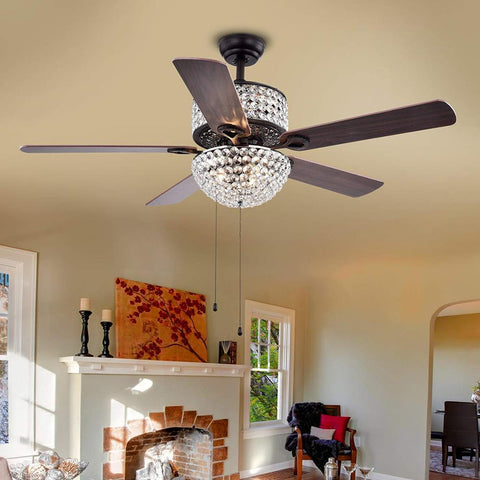 Crystal Chandelier Ceiling Fan LED Lighting Fixtures