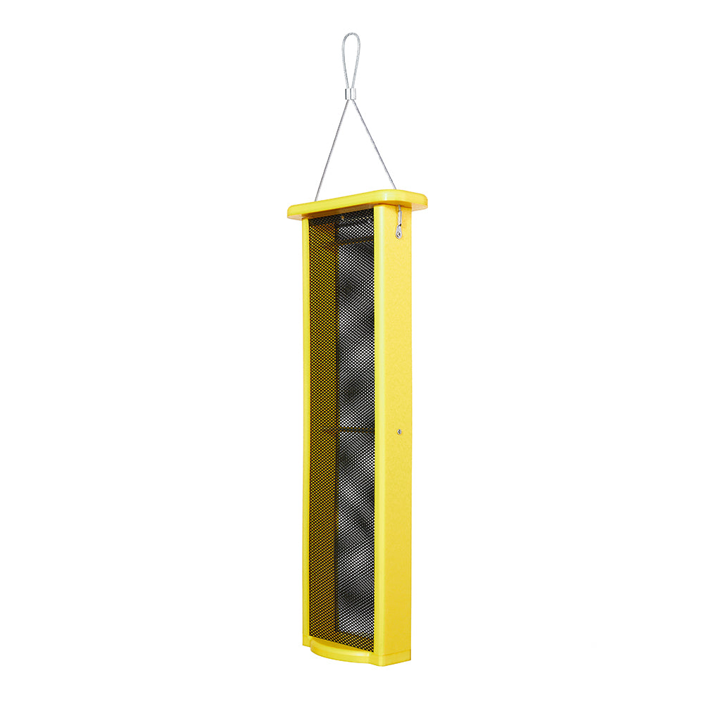 Large Magnet Mesh Bird Feeder for Finches in Yellow Recycled Plastic - Birds Choice