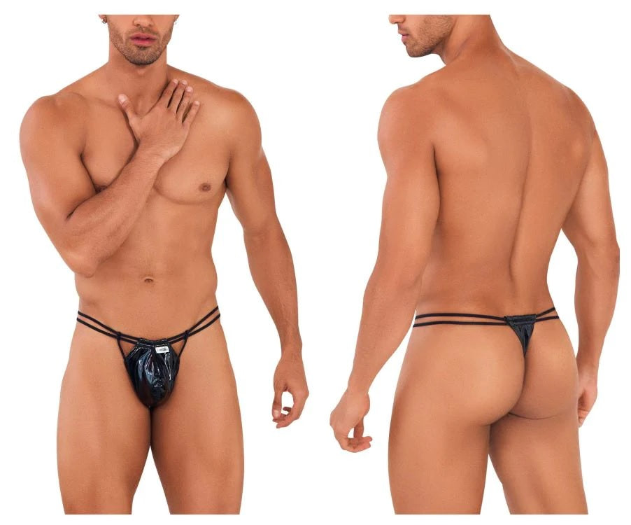 CandyMan 99711 Dom Thongs Black Mens Underwear Spangla