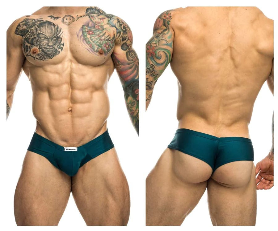 JUSTIN+SIMON XSJ22 Cheek Briefs Opal Green Mens Underwear Spangla