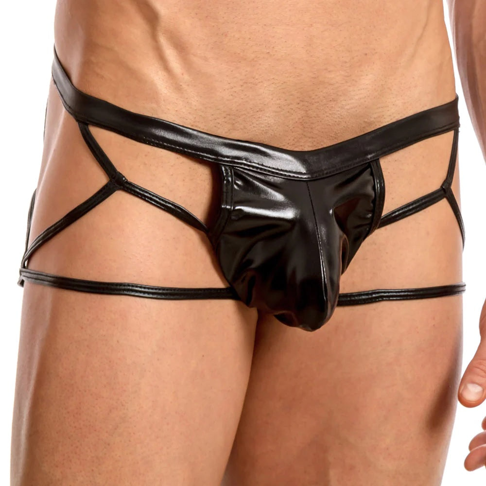 Miami Jock MJE045 Shiny Pouch Strappy Lasso Jockstrap Undies Spangla