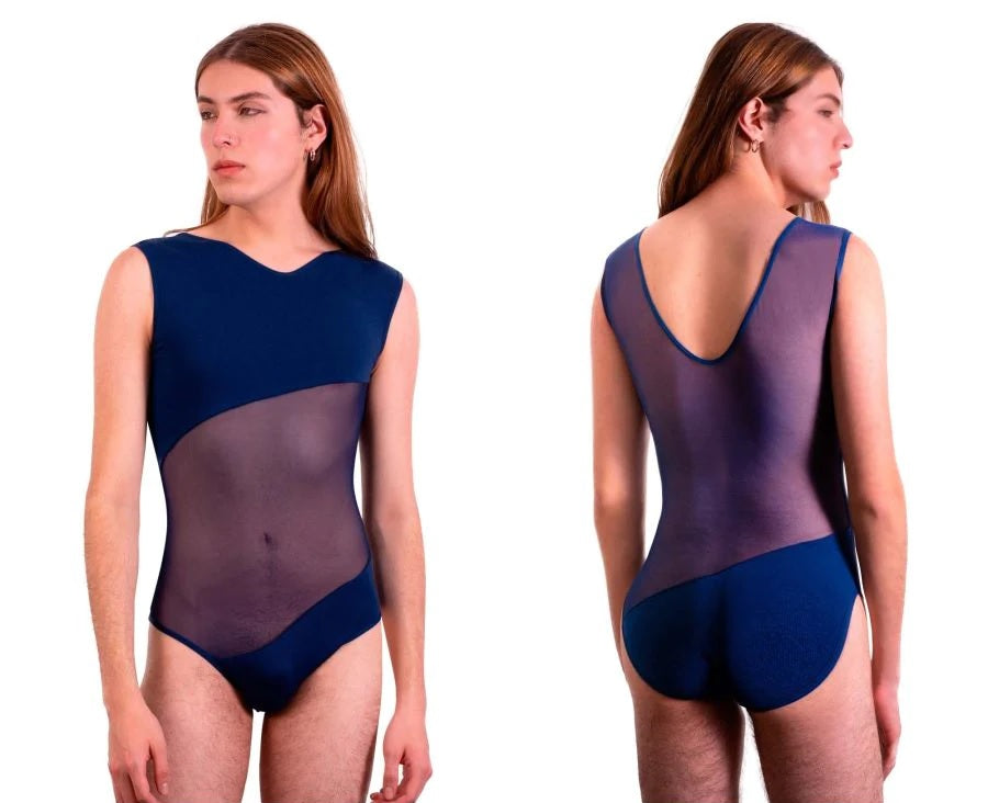 PLURAL PL002 Non-binary Underwear Bodysuit Blue Spangla