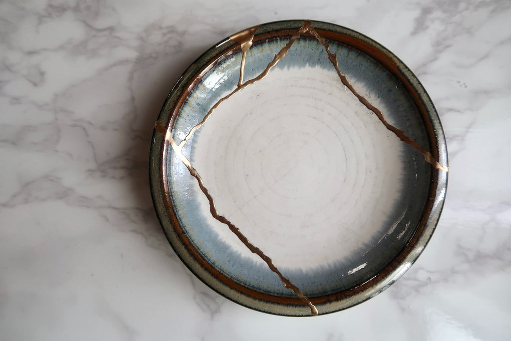 plate with kintsugi applied