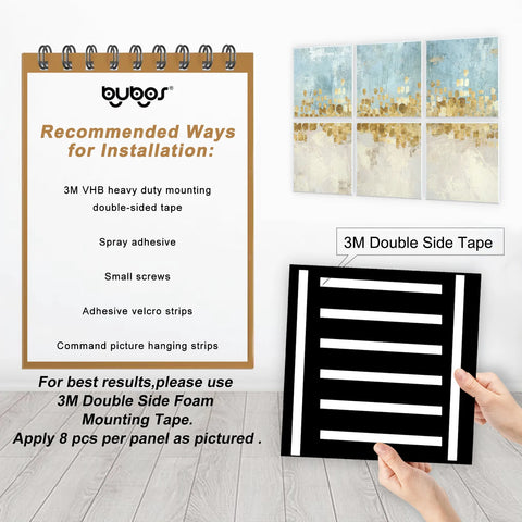 Bubos Panel Way to Apply Panels using Double Tape