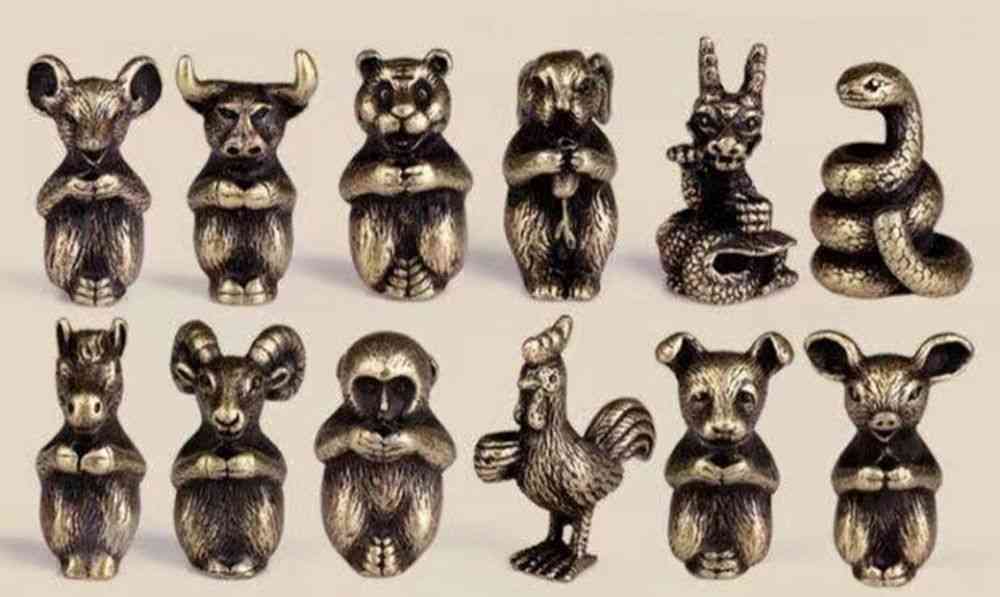 Mini figurines en bronze du zodiaque