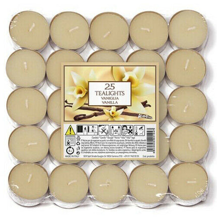 100 x Price's Aladino Sweet Vanilla Scented Tealight Candles Sweet/Soothing 4 Hr