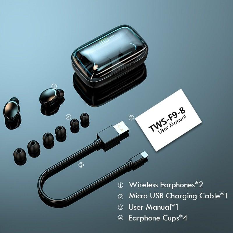 9D TWS Bluetooth 5.0 Earphones 2200mAh - GCC Deals