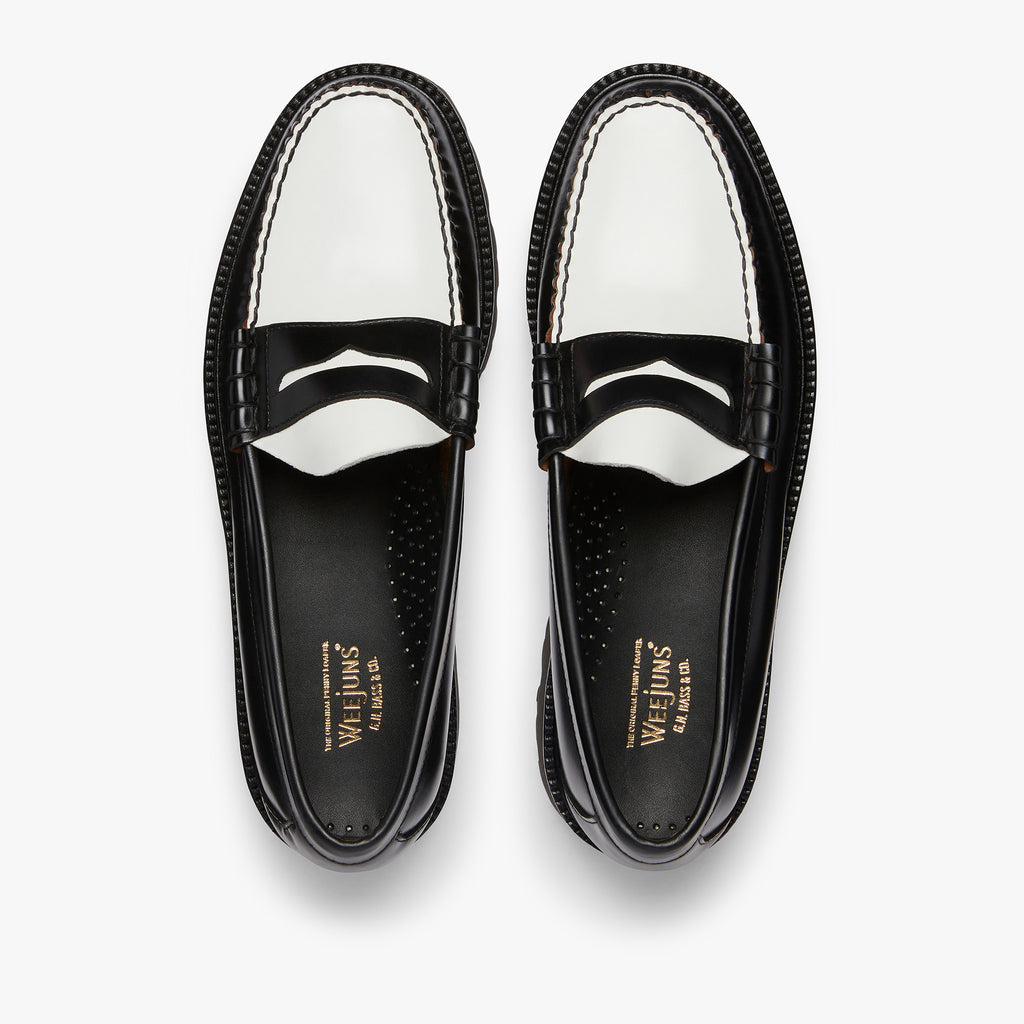 Mens Black And White Leather Loafers | Black And White Loafers – G.H.BASS