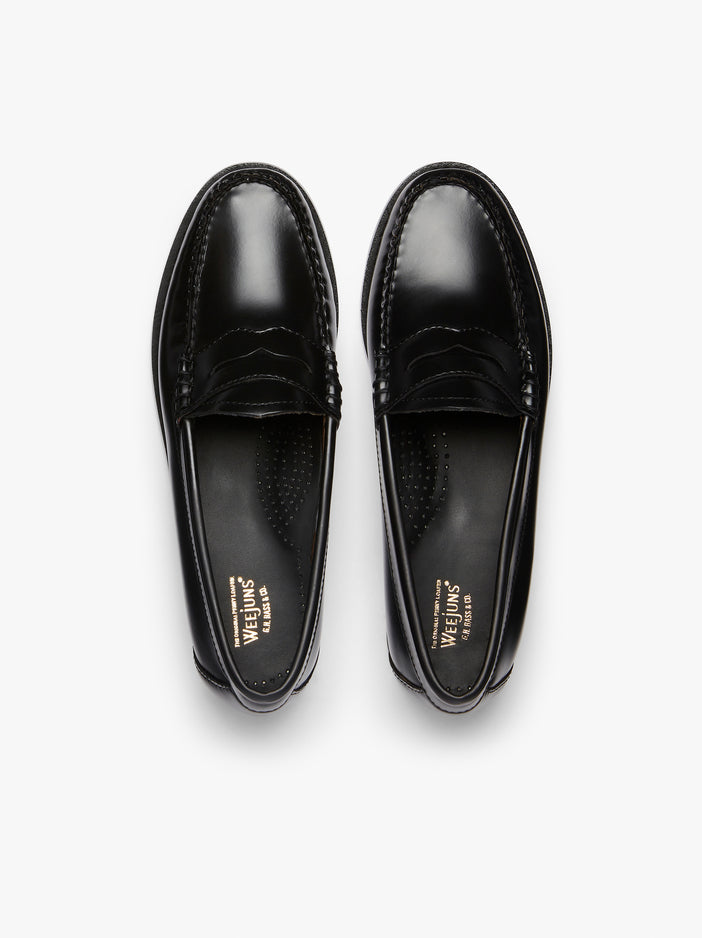 Black Penny Loafers Womens | Black Leather Penny Loafers Womens – G.H.BASS