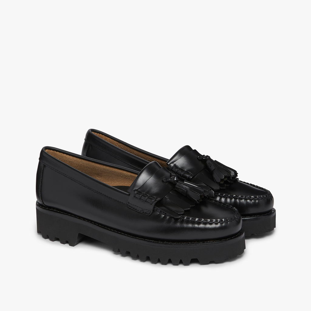 G.H.BASS Kiltie Tassel Loafer | Black Leather Tassel Loafers Womens – G ...