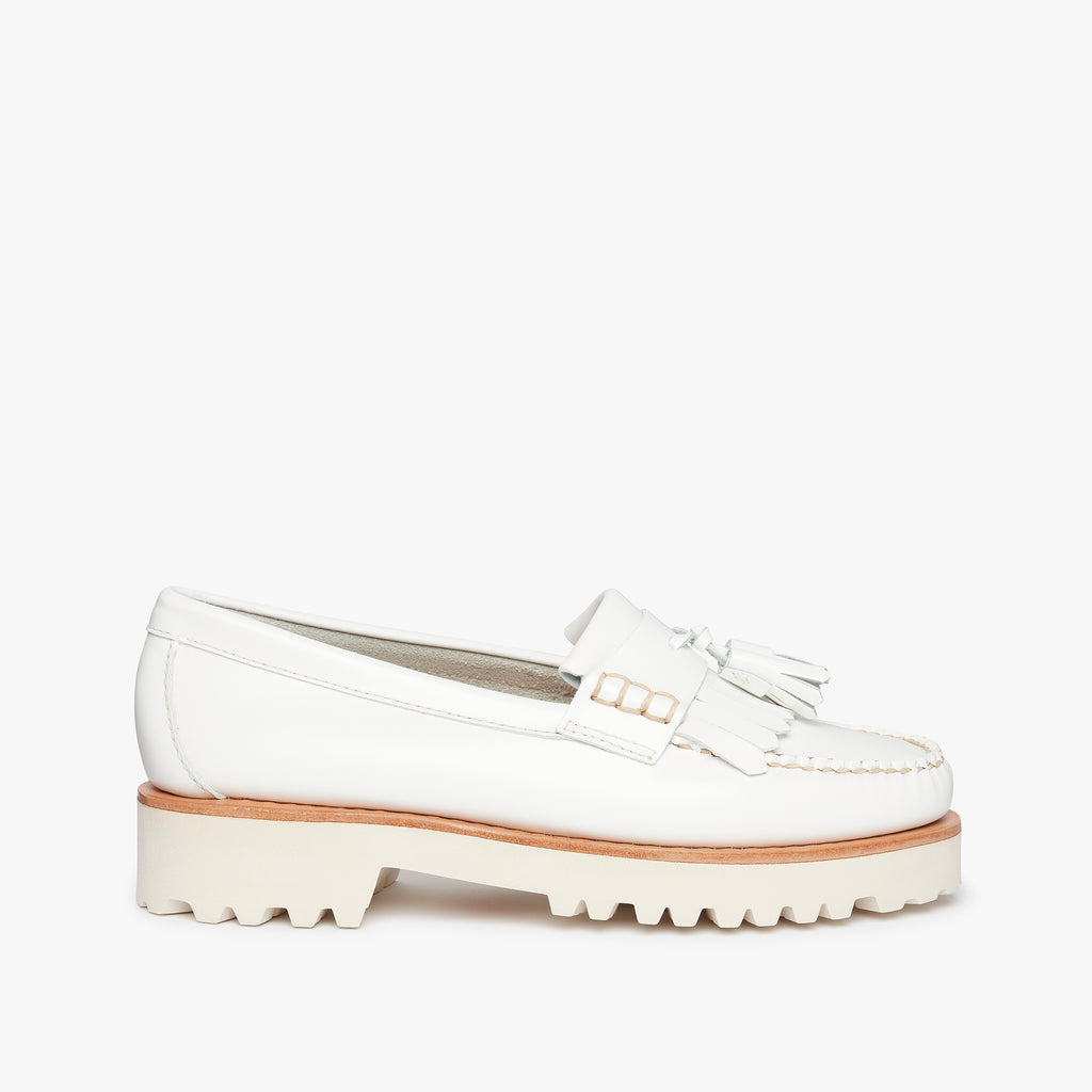 Womens White Loafers With Tassels | White Leather Loafers – G.H.BASS