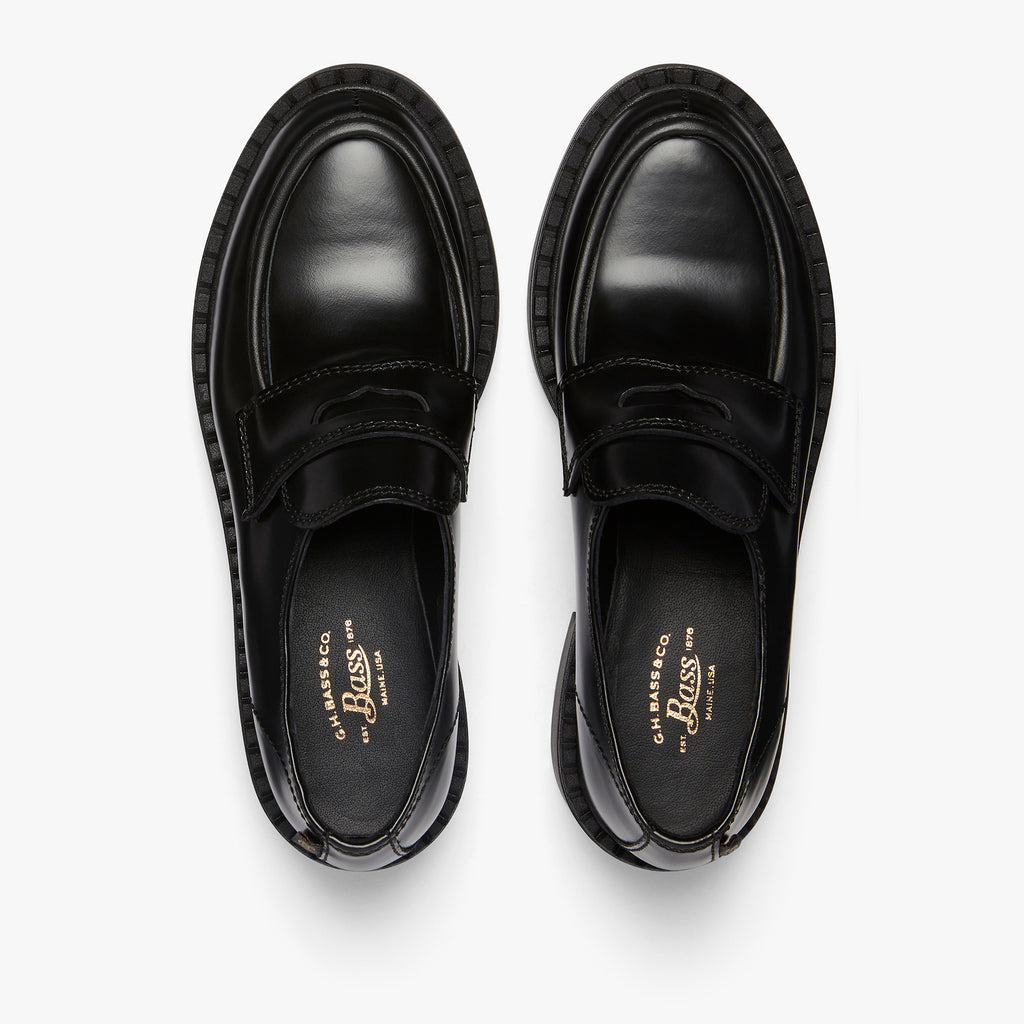 Albany II Saddle Loafers | Black Leather Loafers Womens – G.H.BASS