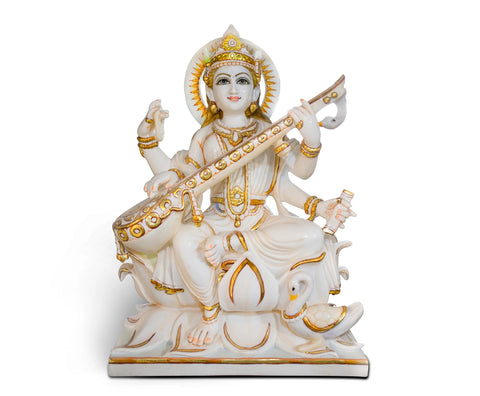 maa saraswati statue marble