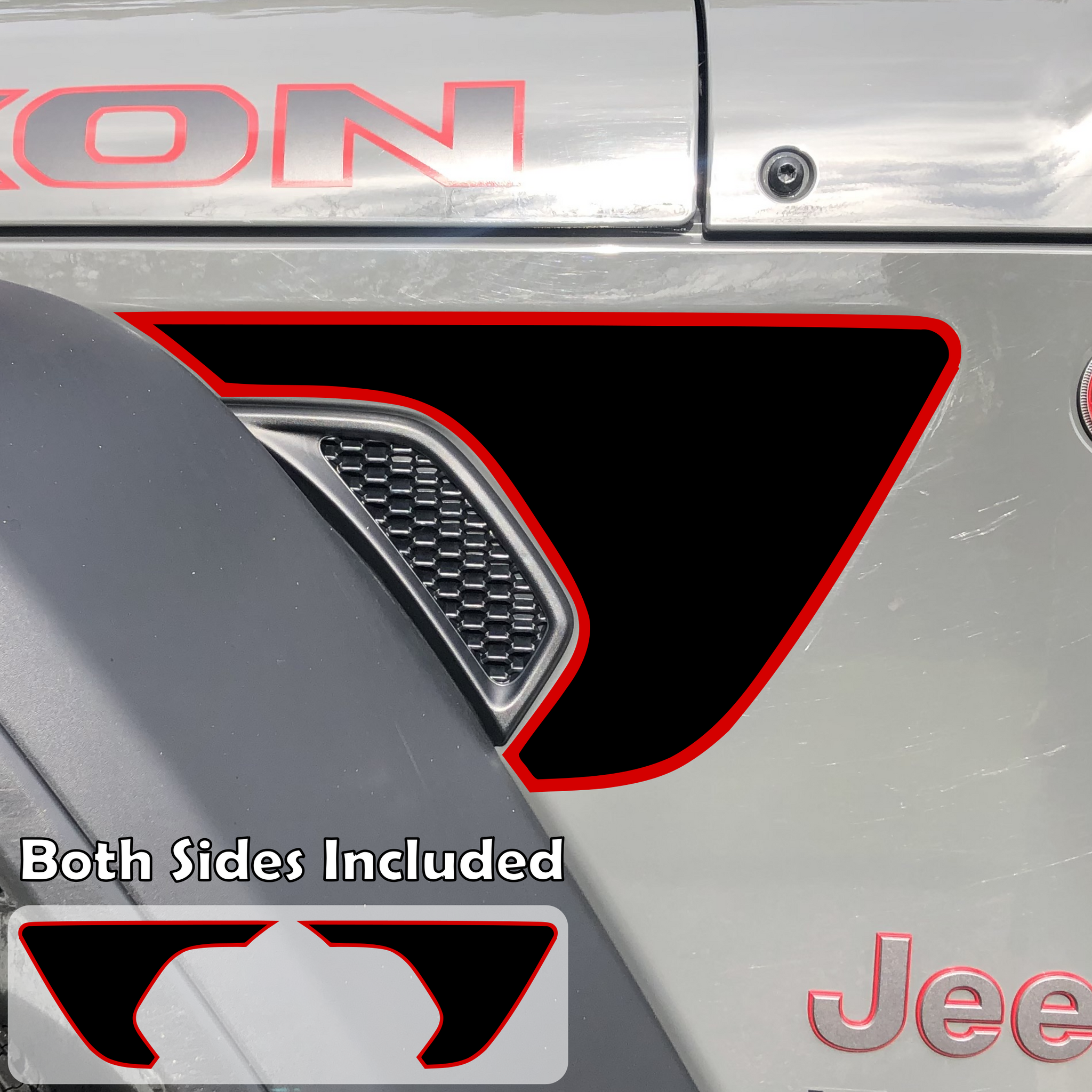Outlined Blackout or Color Fender Vent Decal Pair Cut To Fit inside Je –  TTF Creative