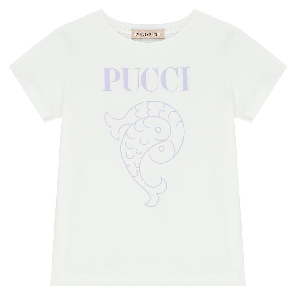 Emilio Pucci Print Logo T-Shirt Junior Girls Tops KWD 40.000 – SAVANNA