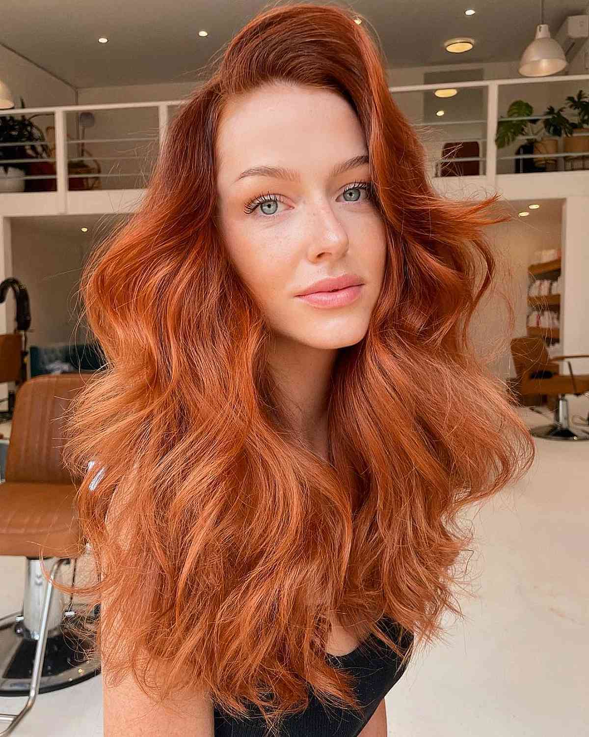 Long copper hair extensions 