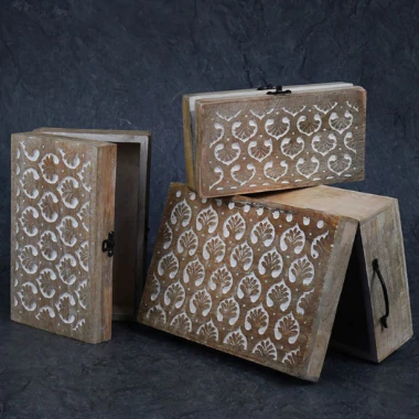 wooden box set of 3