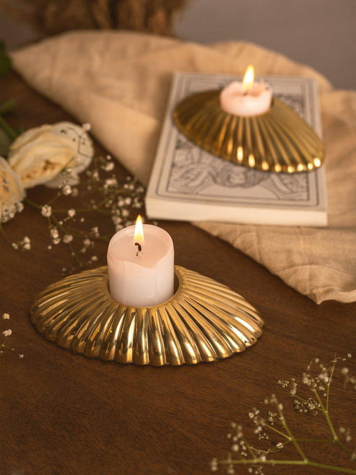 Buy Decorative Round Brass Candle Holder