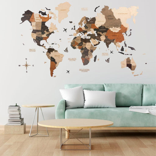3D Abstract World Map Wallpaper Wall Decals Wall Art Print Wall