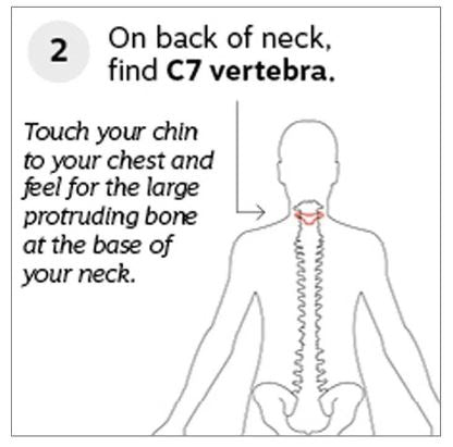 Osprey sizing guide - step 2 - find the C7 vertebra