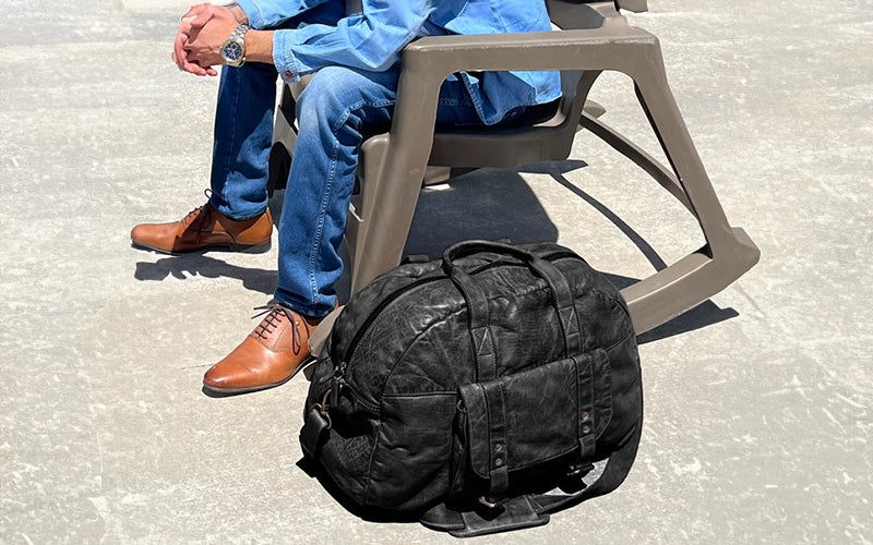 leather duffle bag