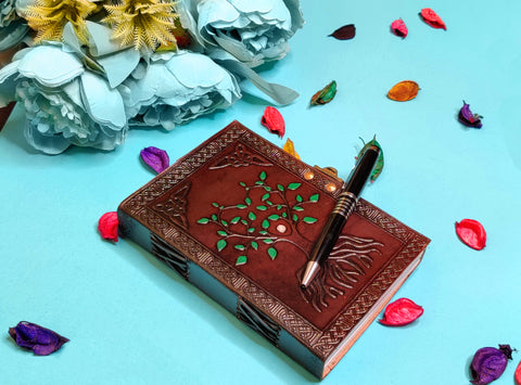 leather bound journal men vintage women writing small notebooks sketchbook drawing book diary page planner daily minute five gratitude travel traveling womens jornal blank refillable