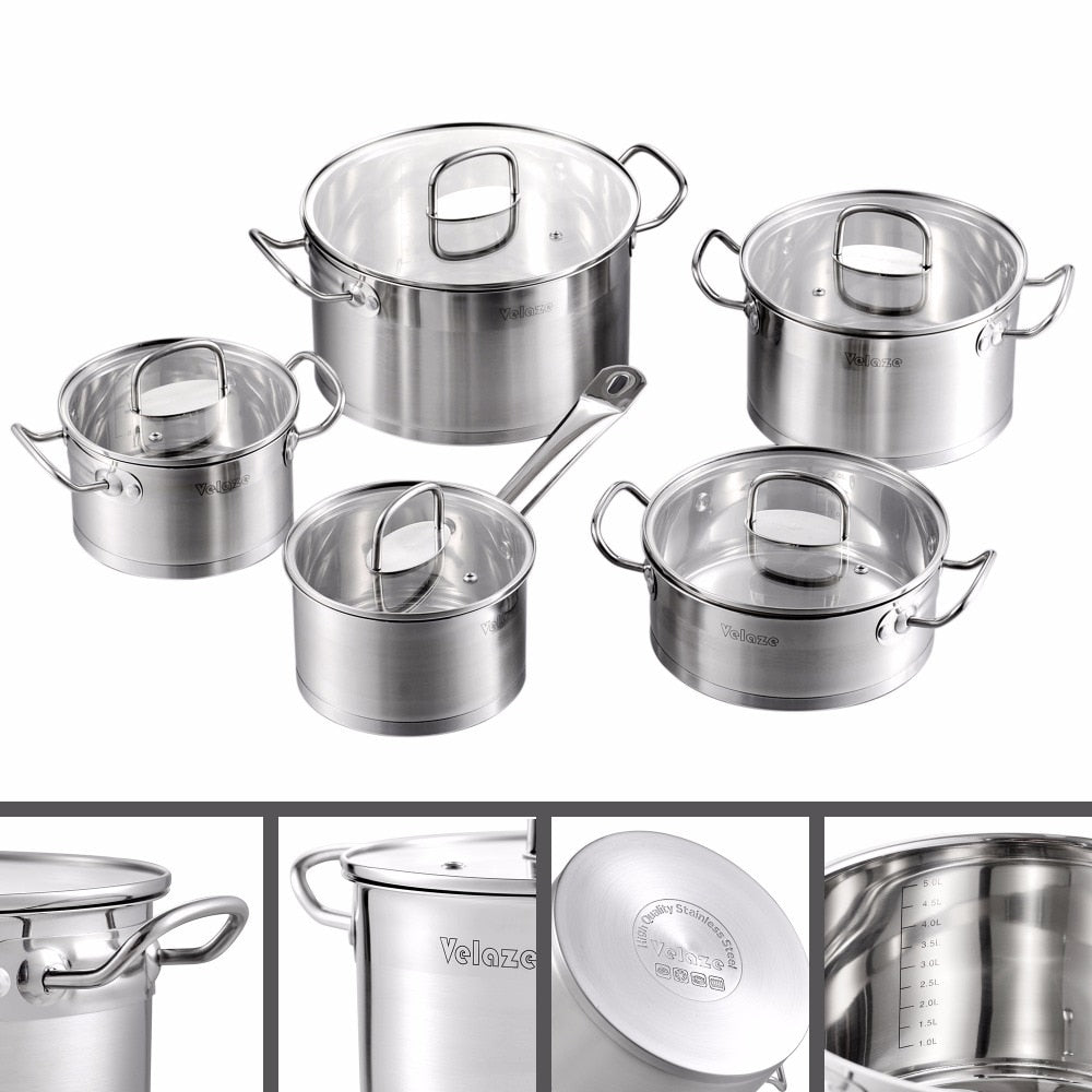 5-Pieces Stainless Steel Cookware Set