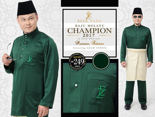  Baju  Melayu  Champion 2019 Dark Emerald ELLE ZADA