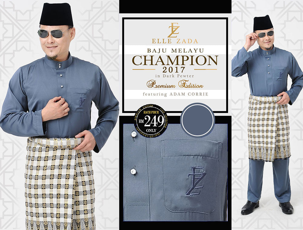  Baju  Melayu  Champion 2019 Dark Pewter ELLE ZADA