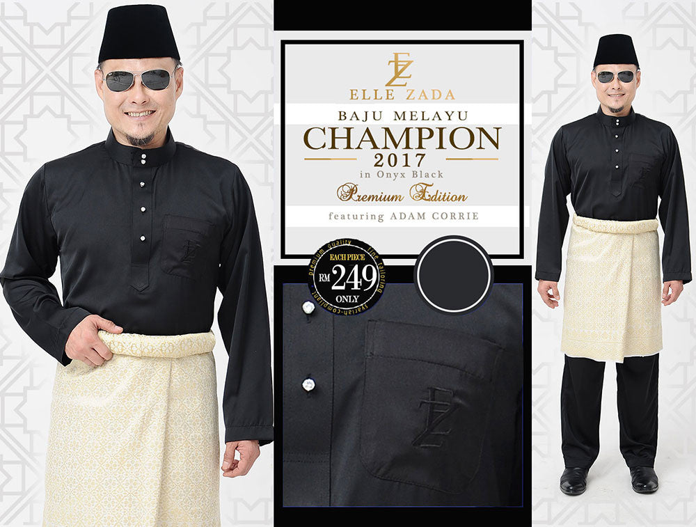  Baju  Melayu  Champion 2019 Onyx Black ELLE ZADA