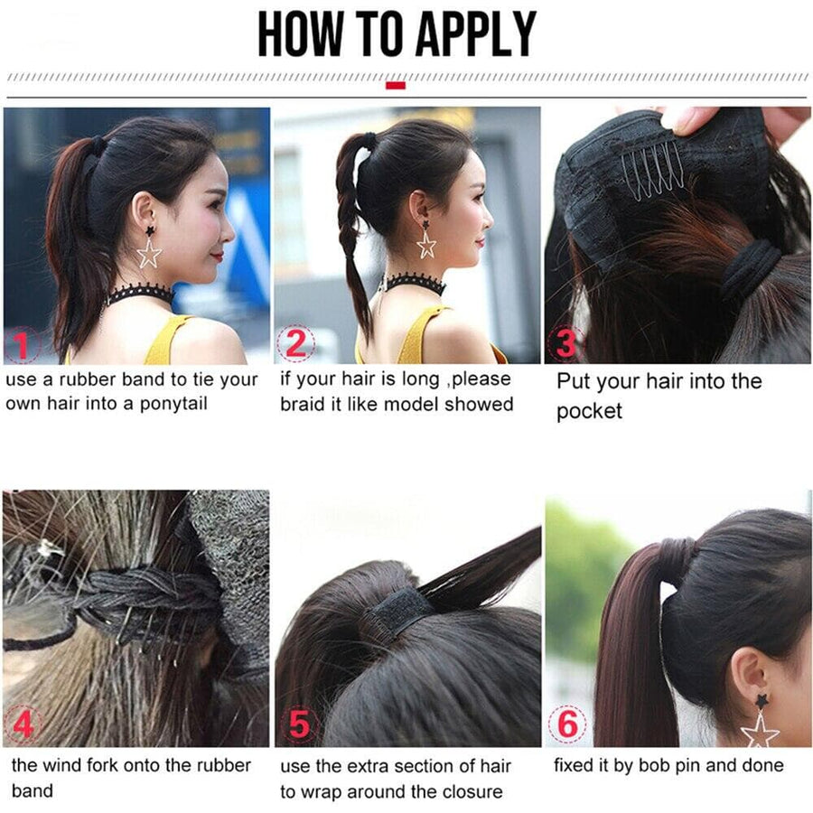 Curly Ponytail Remy Brazilian Human Hair Wrap Around Ponytail Hair Ext ...