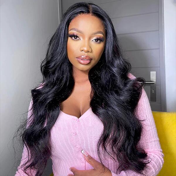 (Super Deal) $99=22''4X4 Swiss Lace Brown Colored Lace Cheap Closure Wigs Body Wave Wig Pre Plucke With Baby Hair