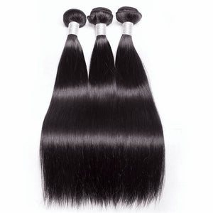 10A Grade 3 Bundles Brazilian Straight Hair With 13*4 Ear to Ear Lace ...