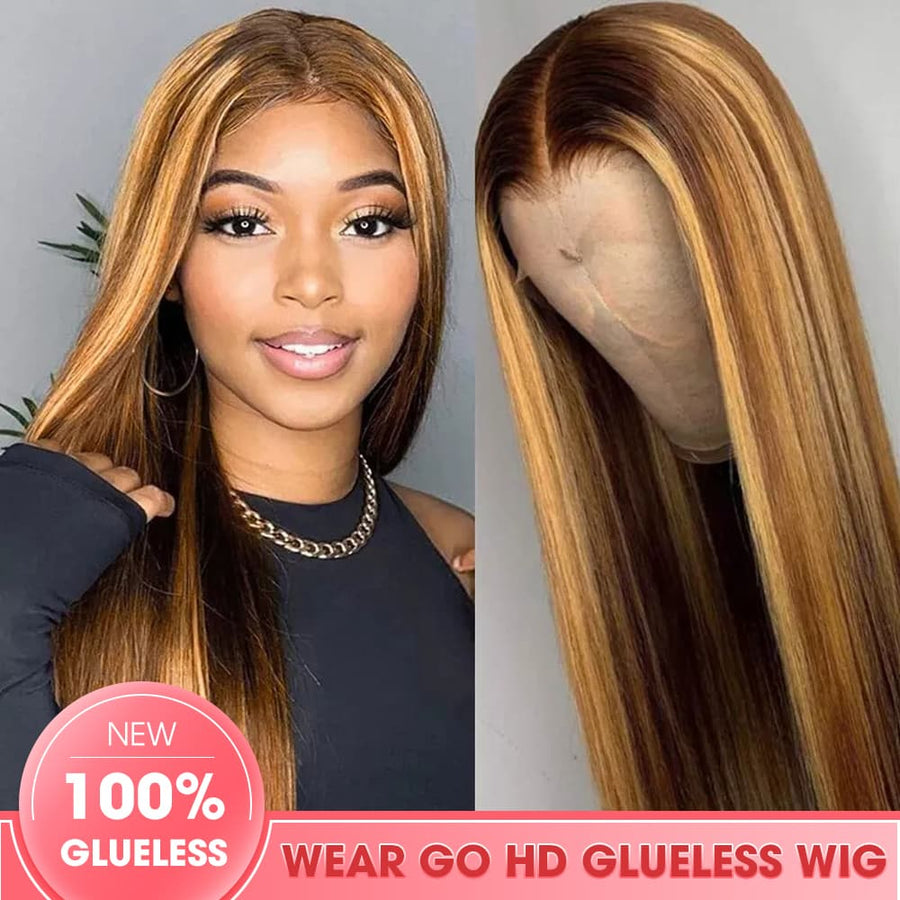 New Launch Wear & Go Glueless HD Lace Wig 5x5 Highlight P4/27 Color Do ...