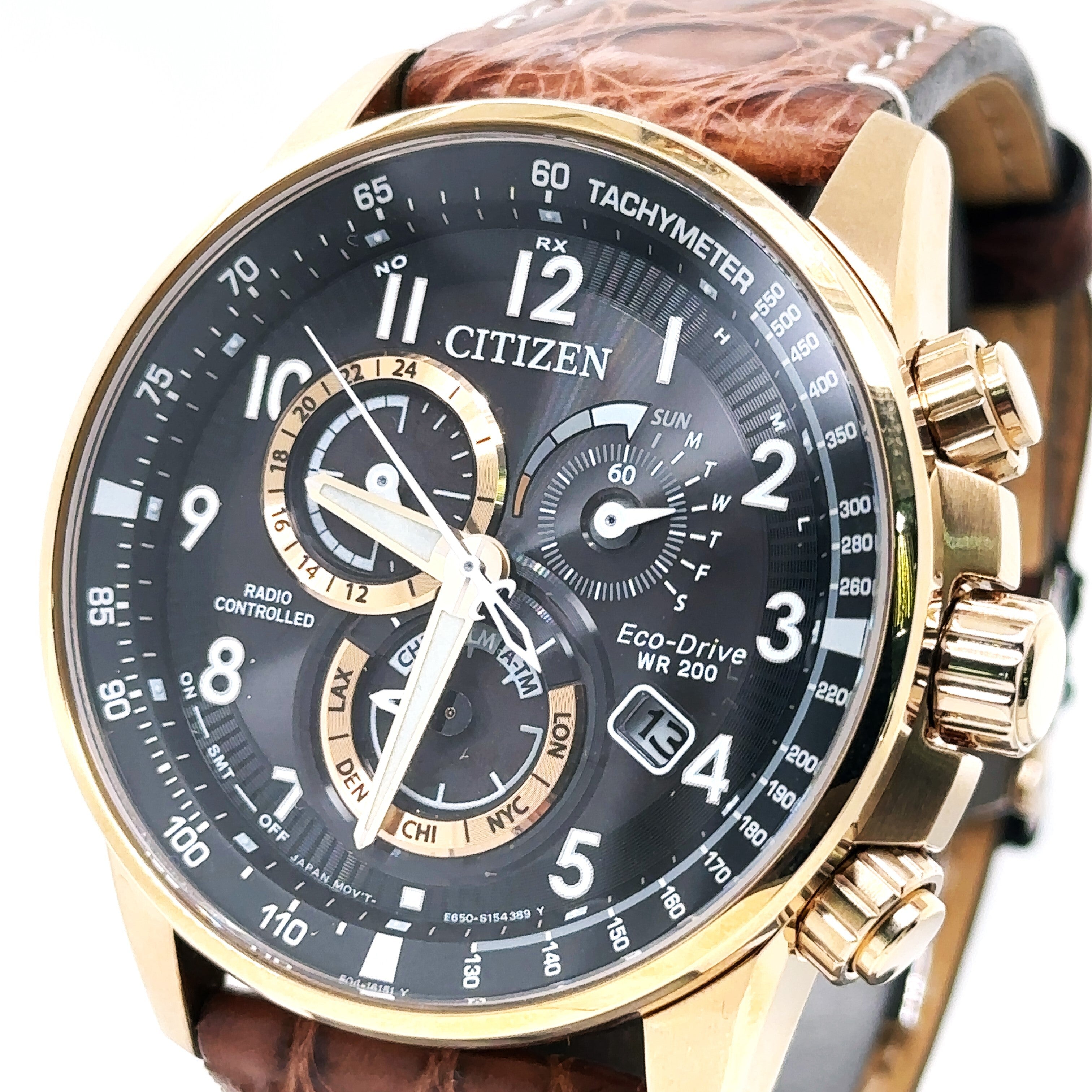 Citizen Eco Drive Chronograph 44mm Black Dial Stainless Steel