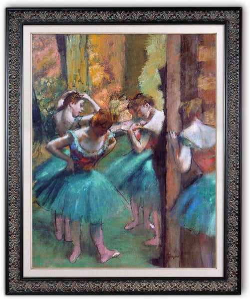 Dancers in Green and Pink Degas Ballet Painting 