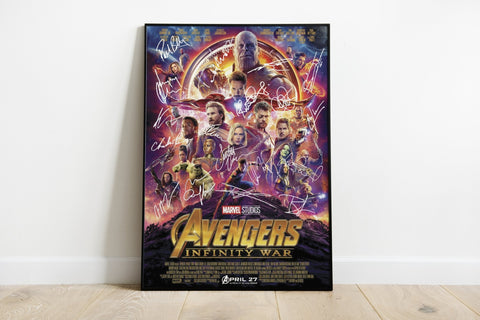 Avengers: Infinity War Cast Signed Movie Poster 