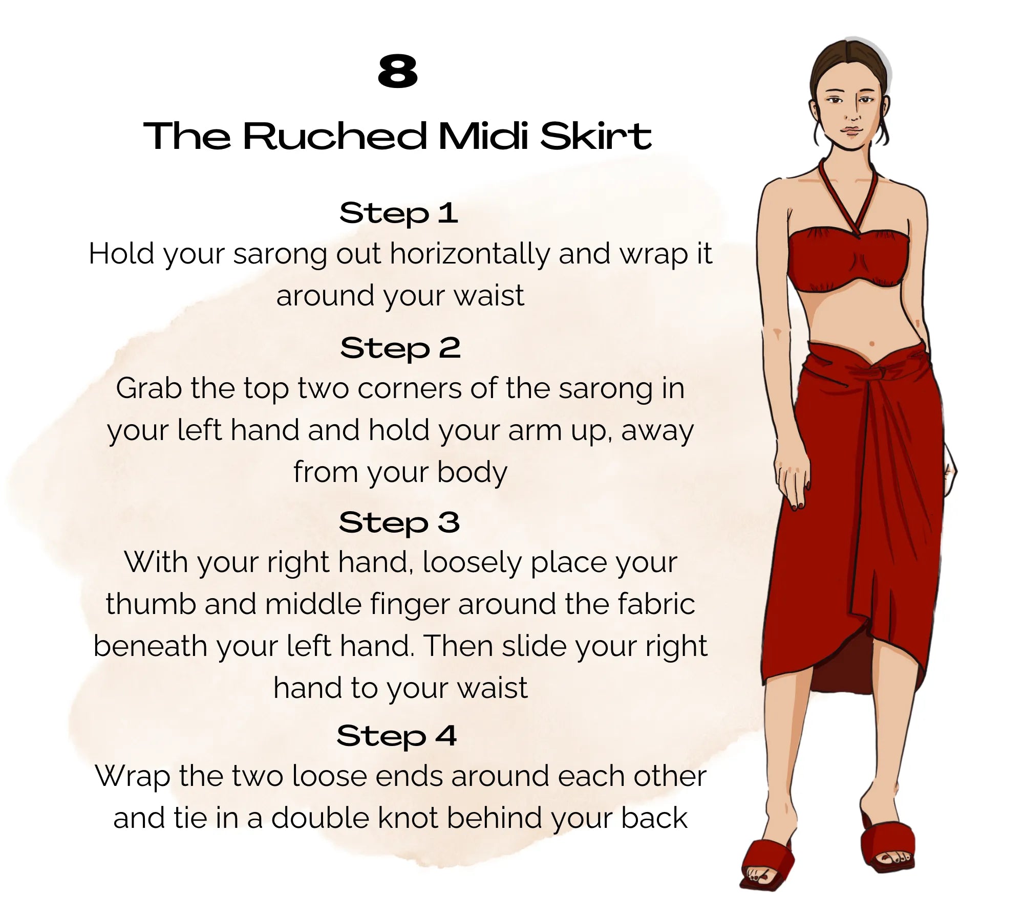 Sarong style 8: The ruched midi skirt