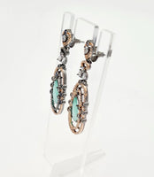 aliyah gunmetal and rose gold earrings- Turquoise