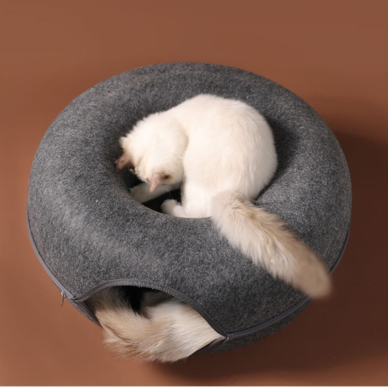 Cat Tunnel Bed, Cat Cave Bed ，Beds for Indoor Cats