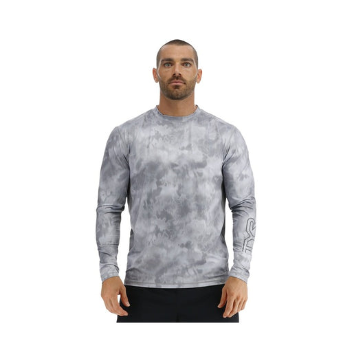 Tyr SunDefense Men's Vented Long Sleeve Crew Shirt - Solid