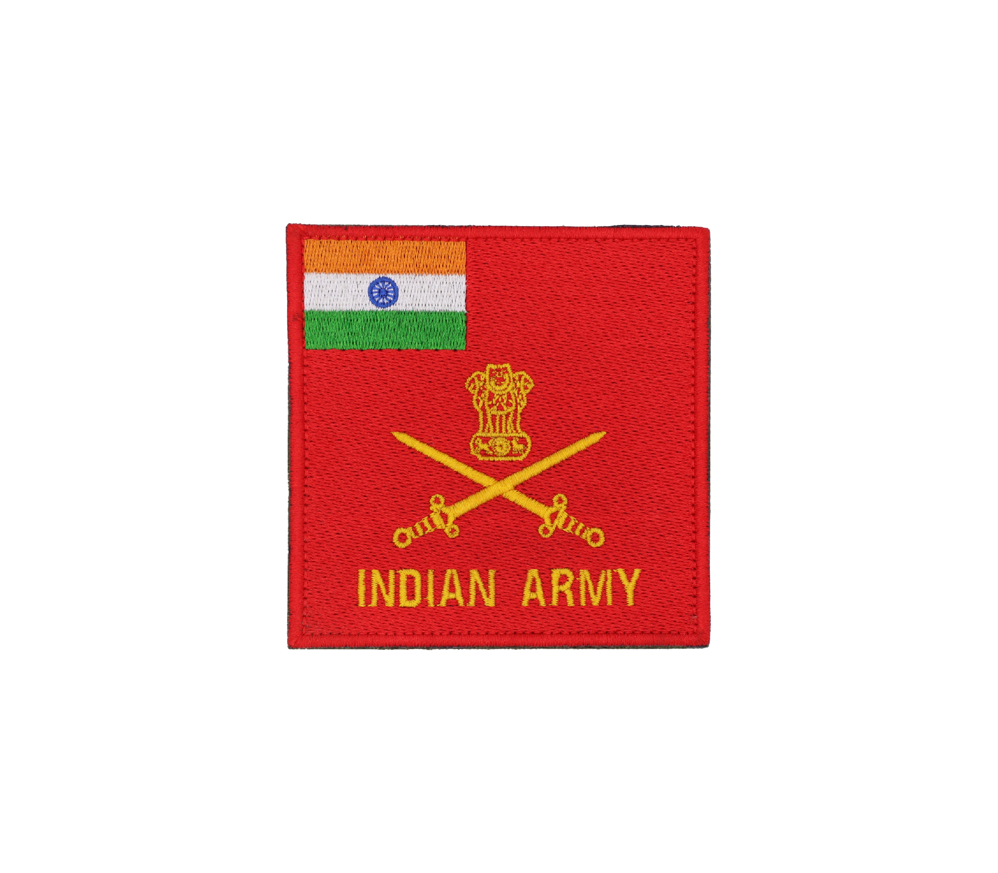 Indian Army Flag Patch  Red and Gold – Olive Planet