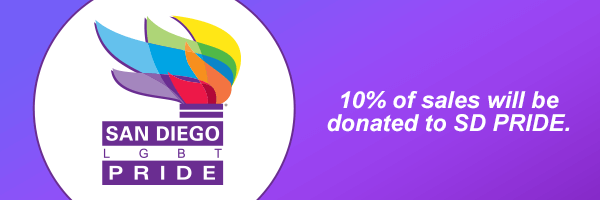 10% of sales from the pride collection will be donated to San Diego PRIDE