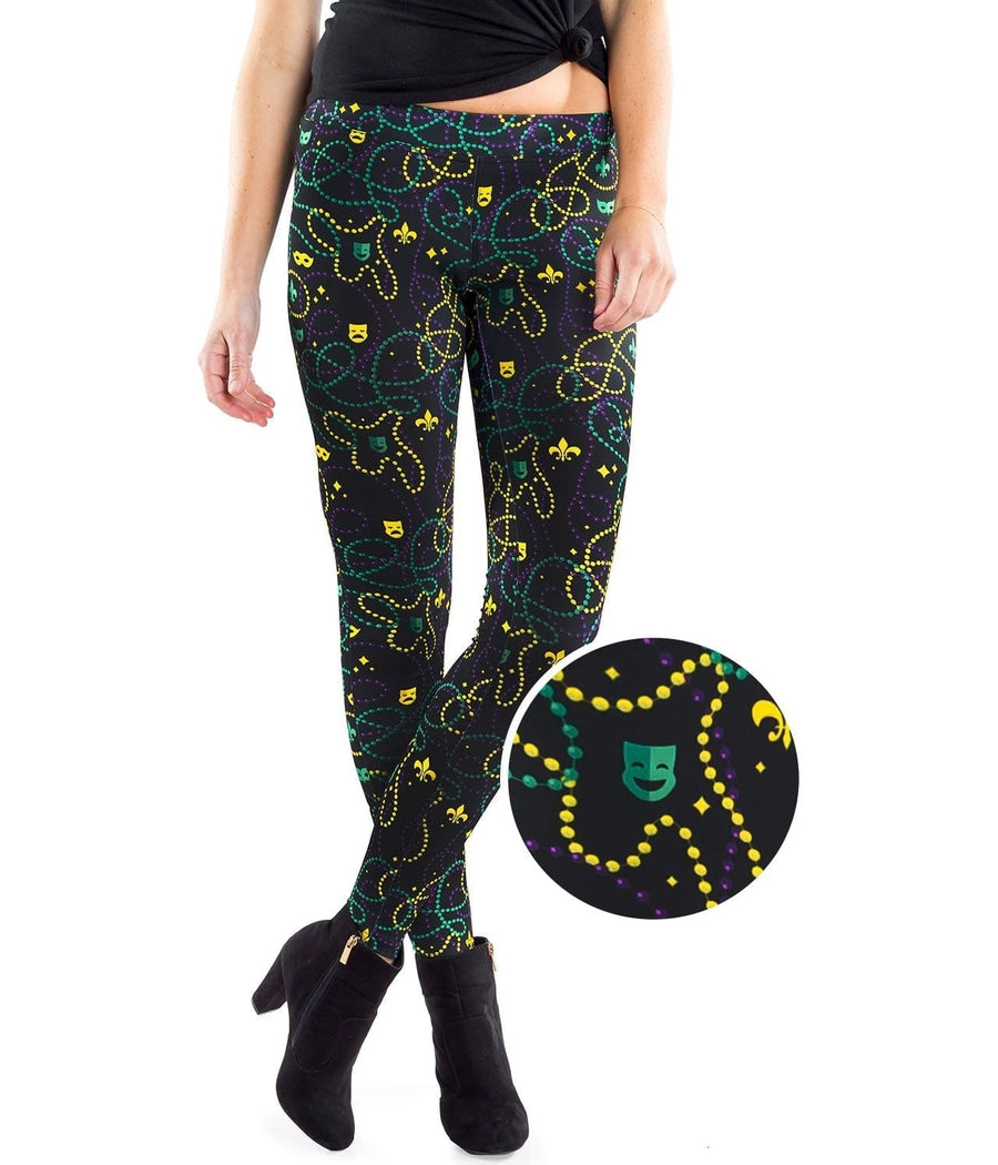 Gold Foil Mardi Gras Leggings: Women's Mardi Gras Outfits