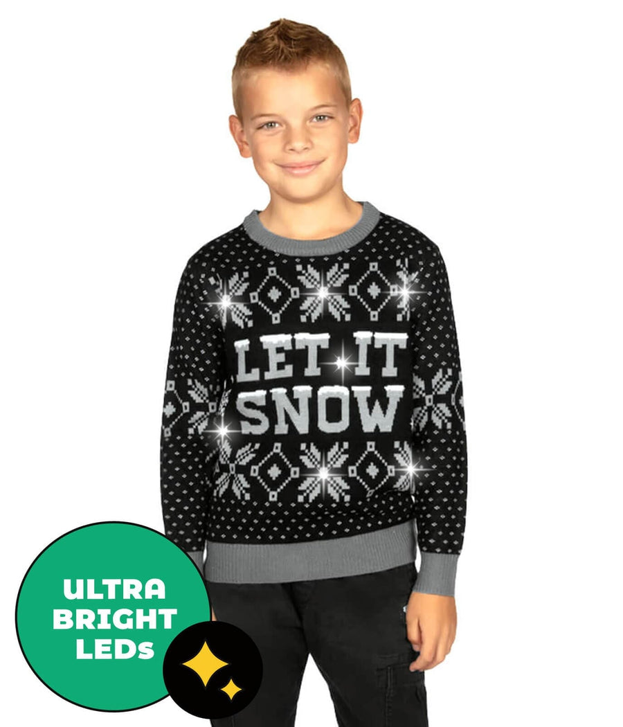 Let It Snow Light Up Ugly Christmas Sweater: Girl's Christmas Outfits