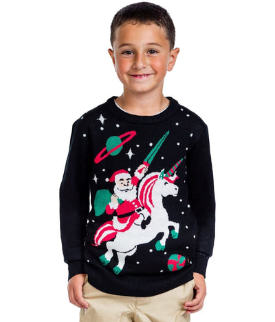 Federaal Het apparaat Rond en rond Santa Unicorn Sweater: Boy's / Girl's Christmas Outfits | Tipsy Elves