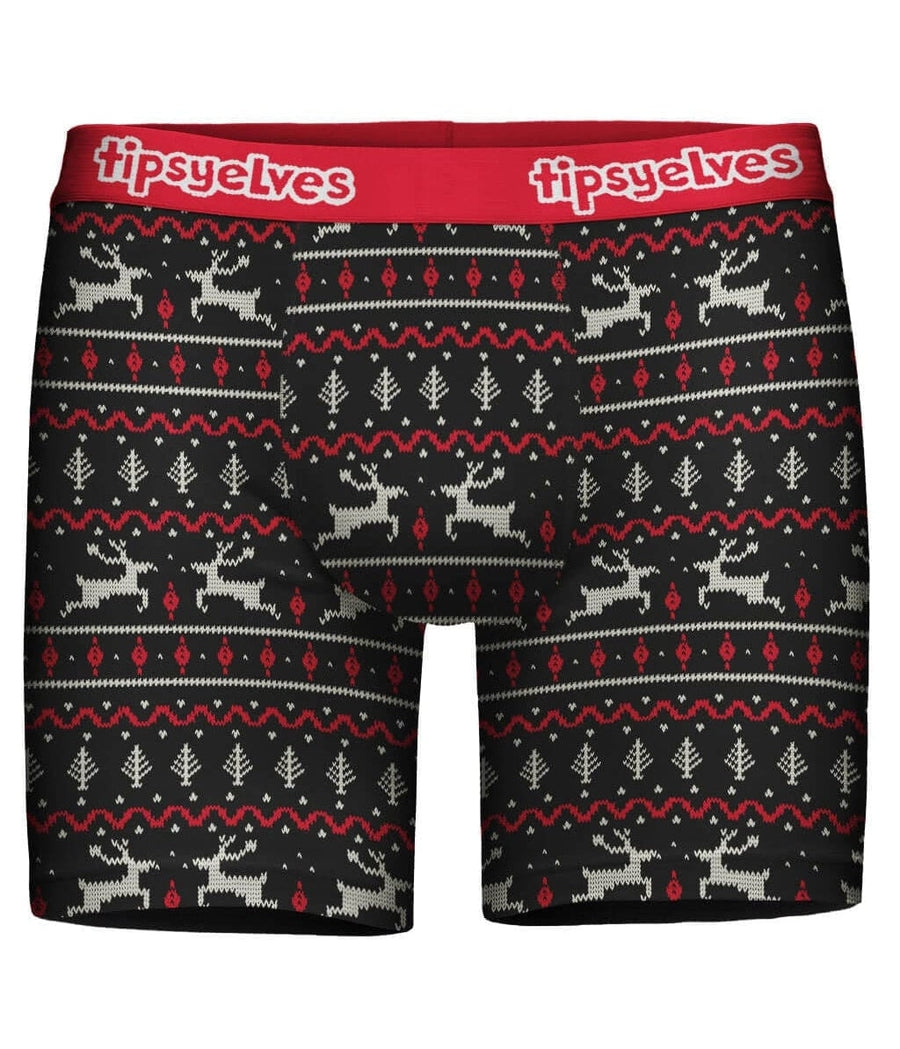 Fisyme Winter Moose Christmas Boxers for Men Boxer Shorts Soft